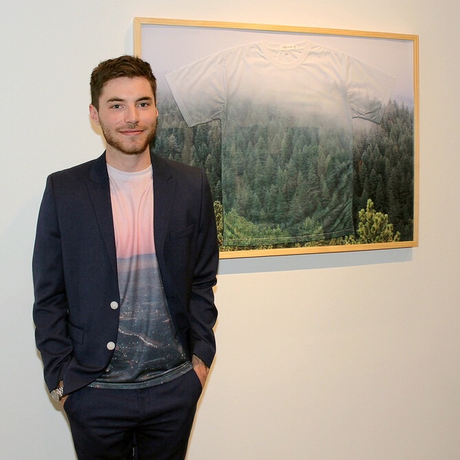 cu art gallery at university of colorado boulder artist david brookton standing in front of his work