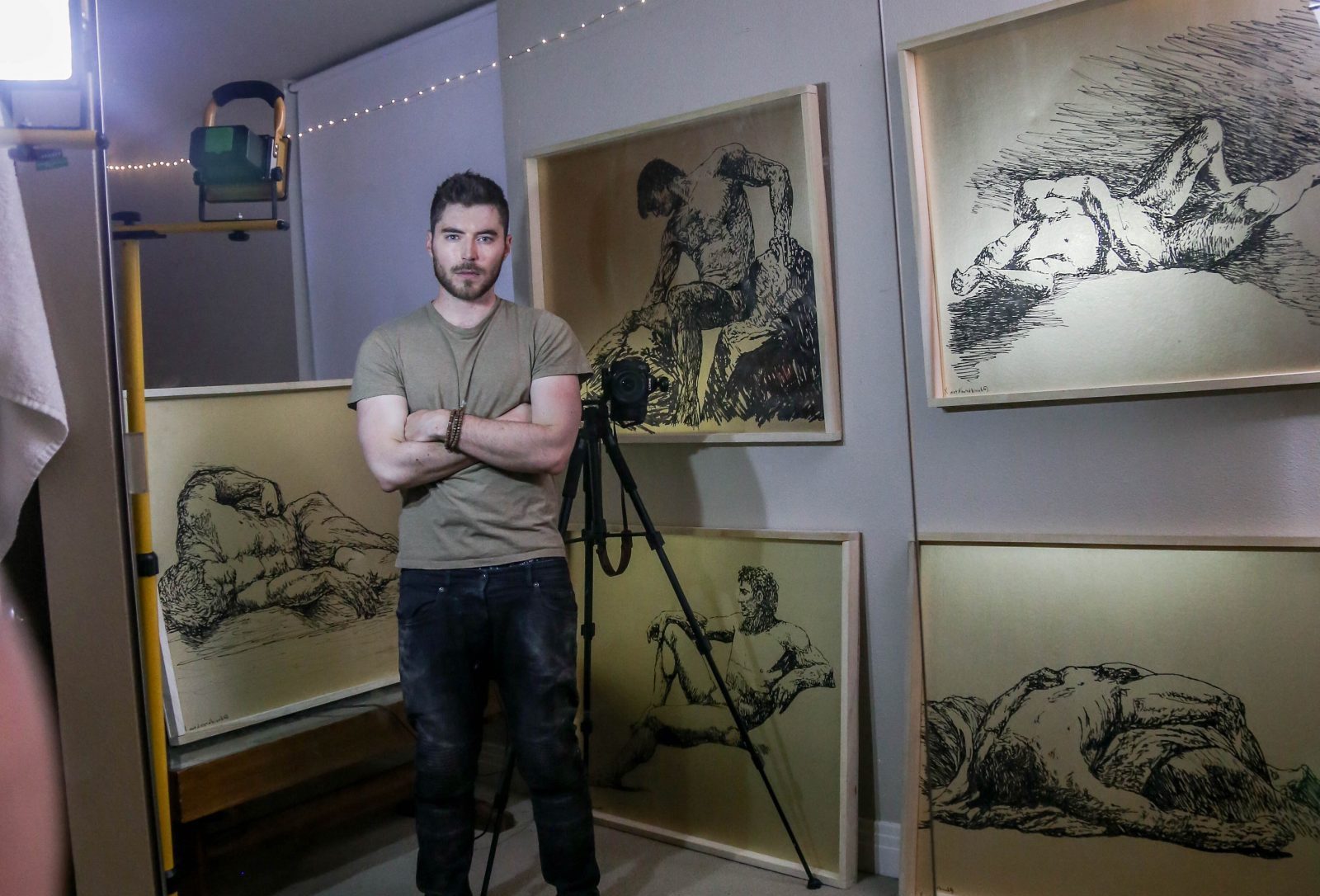 david brookton self portrait in studio